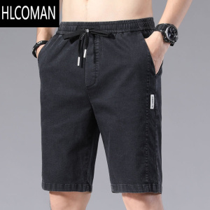 HLCOMAN夏季男士休闲牛仔短裤薄款宽松直筒五分裤抽绳松紧腰百搭外穿运动