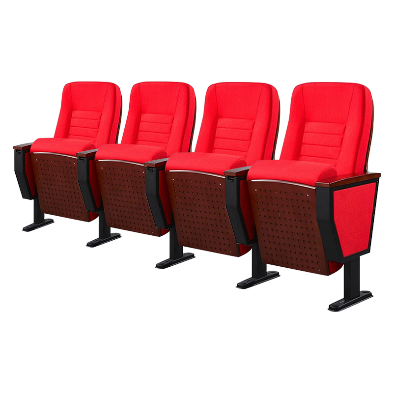 臻远ZY-LTY-49礼堂椅剧院椅会议室椅子红色不带前写字板四人位