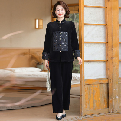 新中式妈妈装中老年衣服40-60岁洋气婆婆装中年女士休闲服装春秋