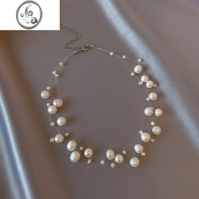 JiMi满天星淡水珍珠项链女2023年新款颈链时尚轻奢小众锁骨链配饰