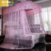 导轨蚊帐u型轨道1.8m2米床家用公主风欧式支架新款防蚊罩帐床1.5m 三维工匠