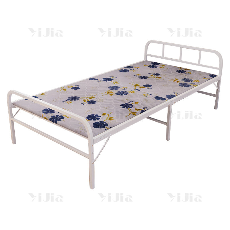 翌嘉 YJ4052503钢木床简易折叠床单人床两折折叠午休床铁架床 1米白色