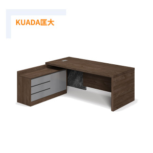 匡大 办公桌主管桌班台带左右侧柜经理桌1.8米黑胡桃色KD66-D1805 1800*900*760MM