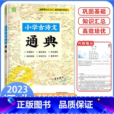 小学古诗文通典 小学通用 [正版]通城学典小学古诗文通典全国通用小学生1一2二3三4四5五6六年级上册下册古诗文阅读翻译