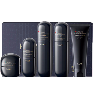 (Kans)韩束套装礼盒护肤套装 黑蛮腰礼盒五件套 紧致丰盈抚纹臻享礼盒 洁面+水+乳+精华液+面霜 保湿补水
