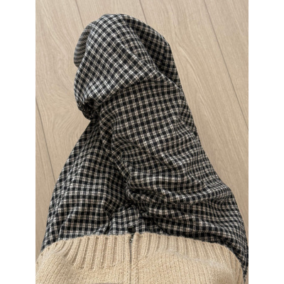 黑白格子裤女新款秋季高腰显瘦休闲垂感小个子宽松慵懒阔腿裤