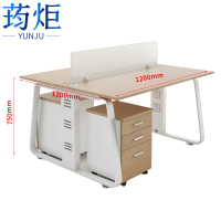 荺炬办公桌对向两人位+2柜组