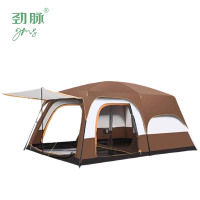 劲脉 露营/旅游/登山帐篷 户外野营帐篷 咖啡色-330*210*180CM 顶