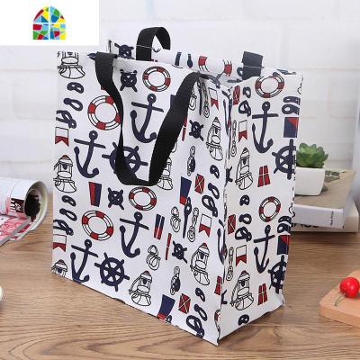 手提帆布袋手拎收纳袋饭盒便当包午餐带饭手提袋购物袋学生帆布袋 FENGHOU 手提袋灰三角