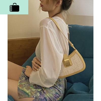 编织腋下包女斜挎包包2020新款潮网红法棍包小众百搭ins编包NEW LAKE女士单肩包