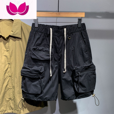 七斓2023青年口袋工装短裤男夏季薄款休闲五分裤免烫速干宽松流行中裤