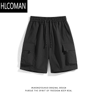 HLCOMAN潮牌夏季复古多口袋工装短裤男街头宽松百搭运动五分裤子