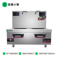 佰晟小智 商用电磁炉 智能恒温大功率 精准控温 美学设计 商用厨房首选SFT-N0020DF 双头低汤炉