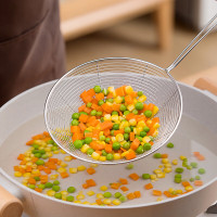 茶花(CHAHUA)漏勺304不锈钢漏网漏勺细网面粉筛捞面捞饺子油炸过滤网火锅漏勺304网漏勺[32*14cm