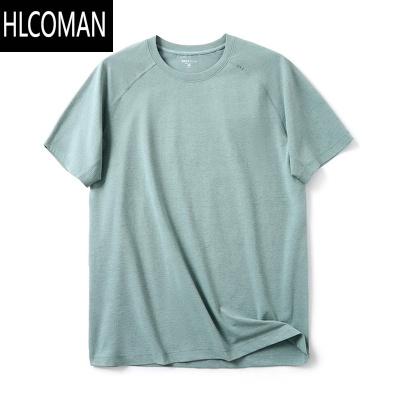 HLCOMAN城市户外2025夏季AIR凉感科技面料速干透气弹力圆领运动短袖T恤男