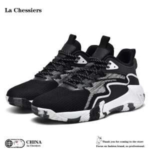La Chessiers户外篮球鞋男鞋运动鞋春秋冬新款网面透气防滑耐磨高帮大码球鞋