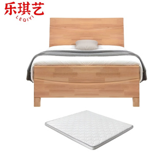 乐琪艺 实木单人床 200*120*35cm(含10cm床垫)套