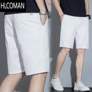 HLCOMAN百搭白色五分裤男休闲短裤男士宽松薄款5分中裤韩版潮流夏季