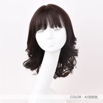 瑞贝卡假发女中长卷发大波浪齐肩锁骨发空气刘海蓬松自然时尚头套