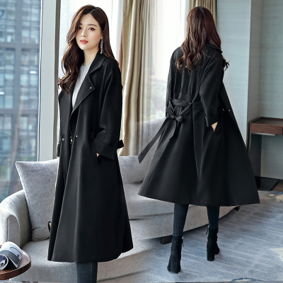 语娄大码女装胖妹妹mm风衣春秋新款中长款大衣宽松显瘦过膝秋冬季外套2021大码女装