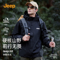 Jeep吉普冲锋衣男女2024秋冬加厚三合一可拆卸防风防水夹克外套