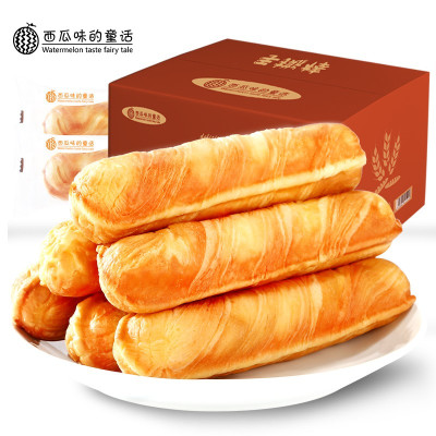 西瓜味的童话手撕面包棒350g休闲零食点心办公室下午茶营养早餐食品小面包整箱