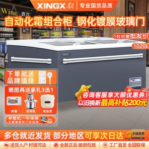 星星(XINGX)SD/SC-1020BYQA自动化霜冰柜商用展示柜超市大容量冰柜卧式展示柜岛柜保鲜柜透明玻璃冷冻冰柜