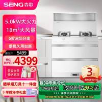 森歌(SENG)集成灶L1白色消毒柜款外观美 大容量 一体式吸烟机燃气灶具 家用抽油烟机燃气灶套装 液化气白色款