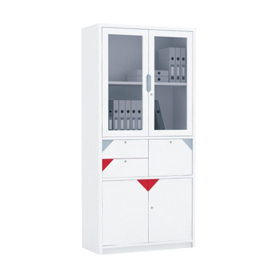 科朔 文件柜铁皮柜资料柜办公室柜子档案柜 中三斗文件柜 KS-ZSD850