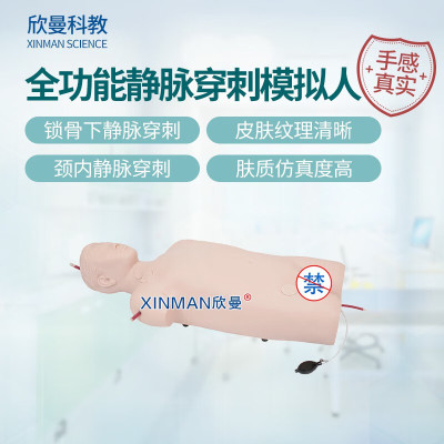 欣曼科教 全功能静脉穿刺模拟人 颈内静脉穿刺 锁骨下静脉穿刺 颈外静脉穿刺和股静脉穿刺训练XM-JMC