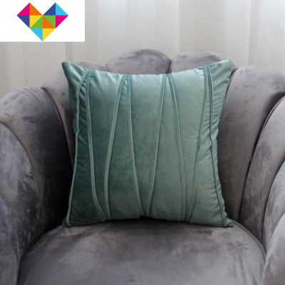 现代简约纯色抱枕靠垫沙发办公室大靠背垫长腰枕床头抱枕套不含芯御蓝锦