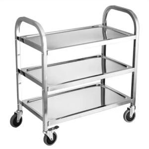 美沐芯品(MEIMUXINPIN) 加厚不锈钢餐车收碗车 银色