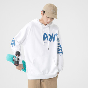 连帽卫衣男秋冬新款韩版宽松潮牌印花上衣男装长袖情侣装衣服