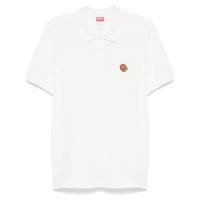 KENZO棉质男士短袖POLO衫白色前扣设计后幅刺绣logo短袖
