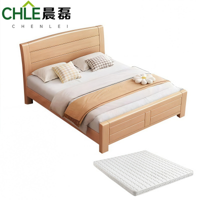 晨磊 实木单人床 床+床垫 200*120*49cm 张