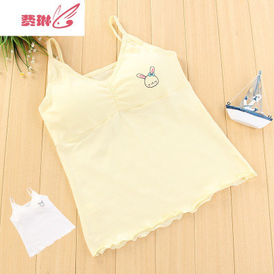 少女小背心长款小学生内衣长款打底女童背心发育期吊带背心费琳