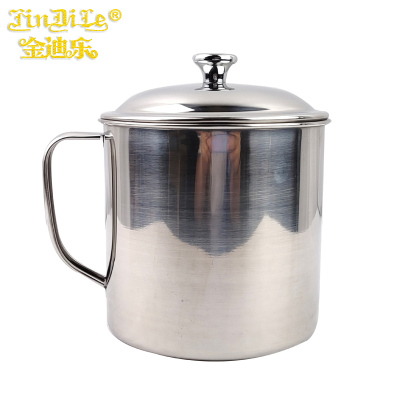 金迪乐加厚304不锈钢多功能水杯带盖茶杯