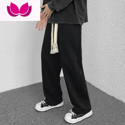 七斓弹力编织大绳长裤子男加肥加大码休闲直筒显瘦裤潮流胖宽松