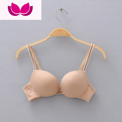 七斓两排扣聚拢文胸美背纯色内衣女胸罩