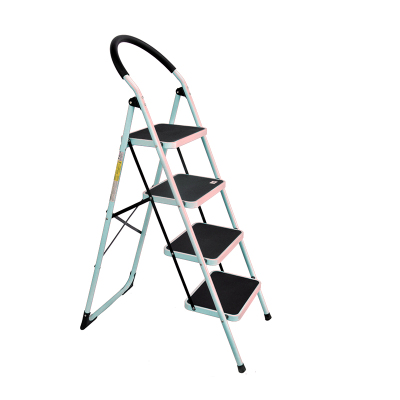 好企来 碳钢 4步圆扶手钢管梯 白 BY—0052 1.5米/架