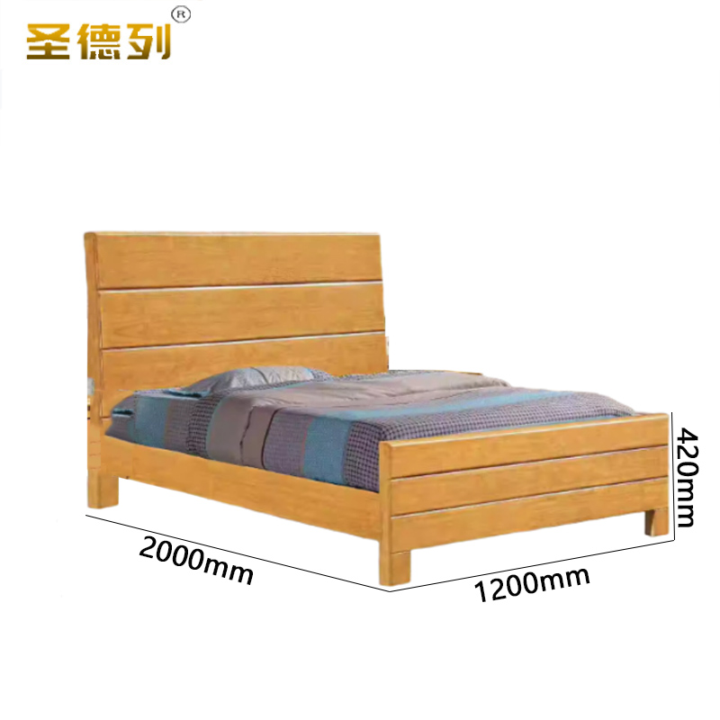 圣德列实木床直线三块板床TM-816# 1200*420*2000mm