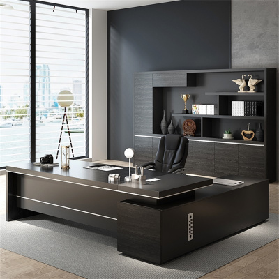 迅众 办公家具经理办公家具老板总裁桌简约现代大气中式大班台主管办公桌椅组合主管办公桌老板桌限仅限公单拍单零售拍单不发货