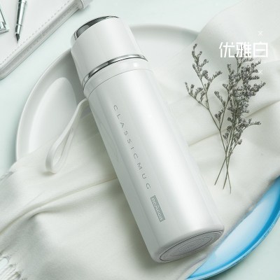 家柏饰(CORATED)保温杯男士女316不锈钢大容量学生便携真空水杯子优雅白