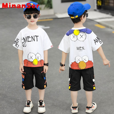 MinanSer童装男童短袖套装夏装2021新款韩版男孩洋气两件套儿童夏季潮