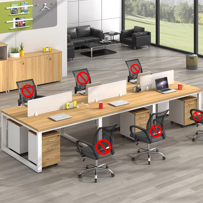 臻远 GWG-04 简约职员桌办公桌屏风工作卡位 对坐六人位含柜