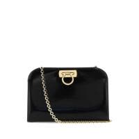 Ferragamo精致真皮手拿包女款牛皮链条晚宴包金属质感手拿 clutch包