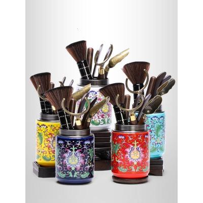 家柏饰(CORATED)珐琅彩茶道六君子套装功夫茶配件大全茶夹茶针茶笔茶艺组合Z