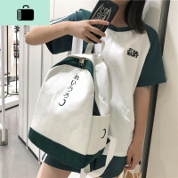 日版书包女学生韩版ins风少女心高中原宿校园背包帆布简约双肩包NEW LAKE