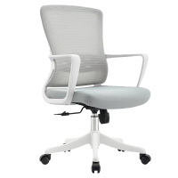 臻远 ZY-6633 办公椅转椅电脑椅电竞椅家用人体工学网布椅学习椅 白胶