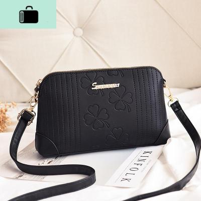 妈妈包女包2020新款编织百搭软皮小包包女士单肩包中老年斜挎背包NEW LAKE 压花版黑色注意是压花版喜欢的拍